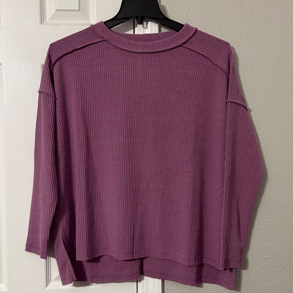 Zenana Outfitters Pink Crew Neck Sweater